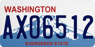WA license plate AXO6512