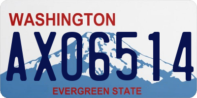 WA license plate AXO6514