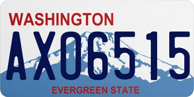 WA license plate AXO6515