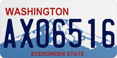 WA license plate AXO6516