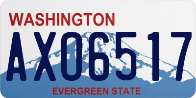 WA license plate AXO6517