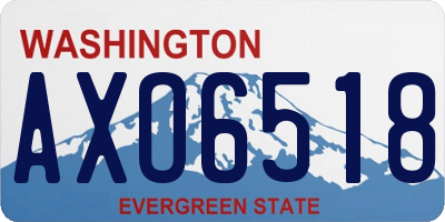 WA license plate AXO6518