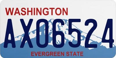 WA license plate AXO6524