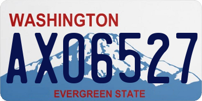 WA license plate AXO6527