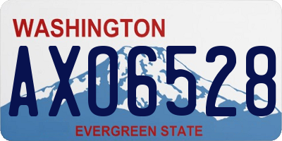 WA license plate AXO6528