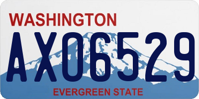 WA license plate AXO6529