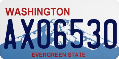 WA license plate AXO6530