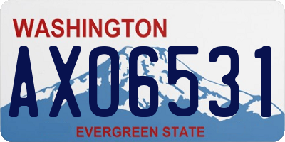 WA license plate AXO6531