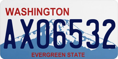 WA license plate AXO6532
