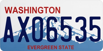 WA license plate AXO6535
