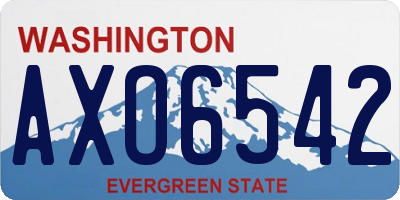 WA license plate AXO6542