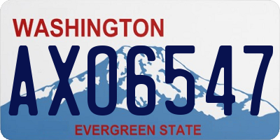 WA license plate AXO6547
