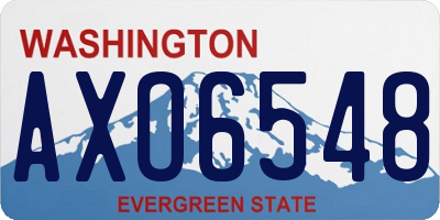 WA license plate AXO6548