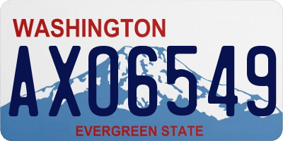 WA license plate AXO6549