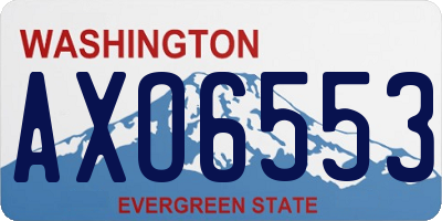 WA license plate AXO6553