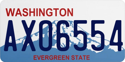 WA license plate AXO6554