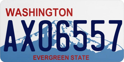 WA license plate AXO6557