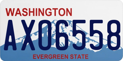 WA license plate AXO6558