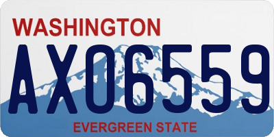 WA license plate AXO6559