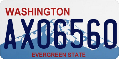 WA license plate AXO6560