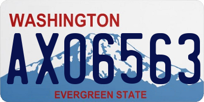 WA license plate AXO6563