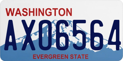 WA license plate AXO6564