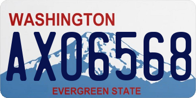 WA license plate AXO6568