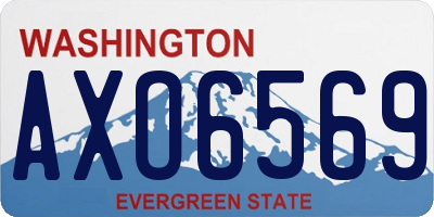 WA license plate AXO6569
