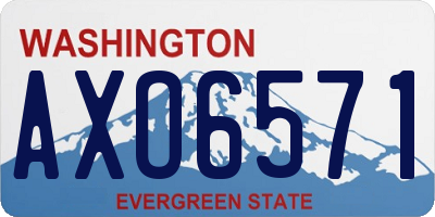 WA license plate AXO6571