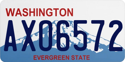 WA license plate AXO6572