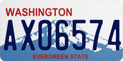 WA license plate AXO6574