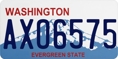 WA license plate AXO6575