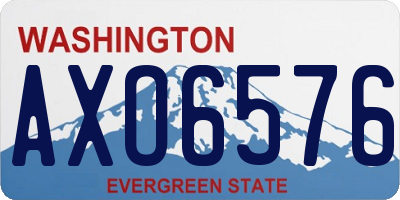 WA license plate AXO6576