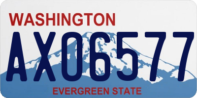 WA license plate AXO6577