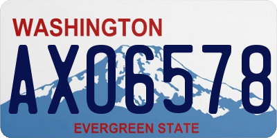 WA license plate AXO6578