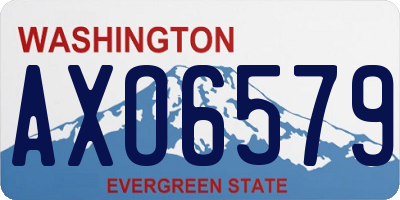 WA license plate AXO6579