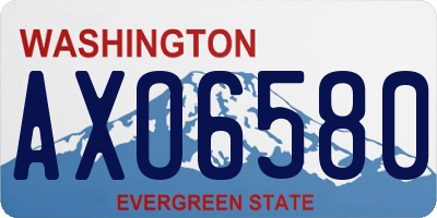WA license plate AXO6580