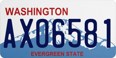 WA license plate AXO6581