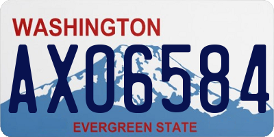 WA license plate AXO6584