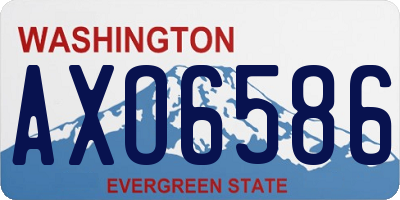 WA license plate AXO6586