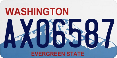 WA license plate AXO6587