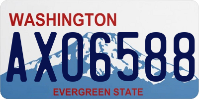 WA license plate AXO6588
