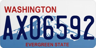 WA license plate AXO6592