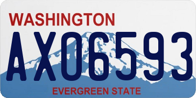 WA license plate AXO6593
