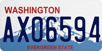 WA license plate AXO6594