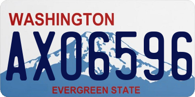 WA license plate AXO6596