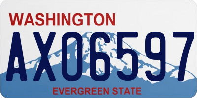 WA license plate AXO6597
