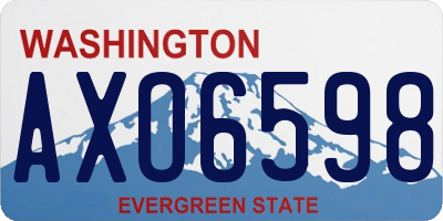 WA license plate AXO6598