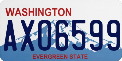 WA license plate AXO6599