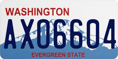 WA license plate AXO6604